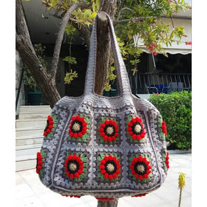 Blingcute | Crochet Tote Bag | Retro Hippie Handbag - Blingcute