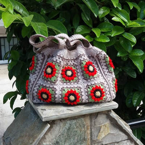 Blingcute | Crochet Tote Bag | Retro Hippie Handbag - Blingcute