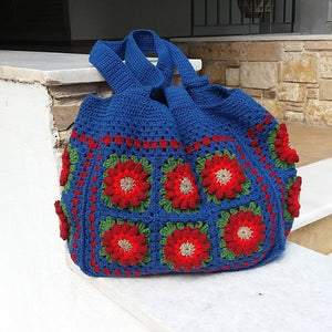 Blingcute | Crochet Tote Bag | Retro Hippie Handbag - Blingcute