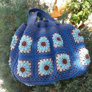 Blingcute | Crochet Tote Bag | Retro Hippie Handbag - Blingcute