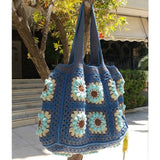 Blingcute | Crochet Tote Bag | Retro Hippie Handbag - Blingcute