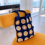 Blingcute | Granny Square Crochet |  Daisy Flower Shoulder Colorful Bag - Blingcute