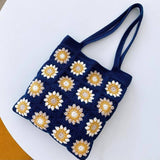 Blingcute | Granny Square Crochet |  Daisy Flower Shoulder Colorful Bag - Blingcute