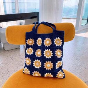 Blingcute | Granny Square Crochet |  Daisy Flower Shoulder Colorful Bag - Blingcute