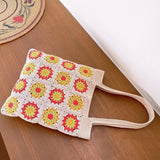 Blingcute | Granny Square Crochet |  Daisy Flower Shoulder Colorful Bag - Blingcute