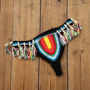Blingcute | boho Sexy tassel shorts beachwear | Handmade Crochet Bikini Set