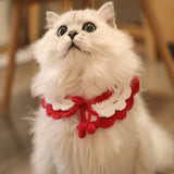 Blingcute | Cat Collar 2 Layer Collar Red  | Crochet Pet Collar - Blingcute