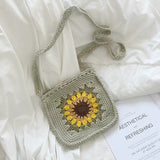 Blingcute | Crochet Sunflower Bags | Handmade Crossbody Bag - Blingcute