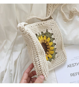Blingcute | Crochet Sunflower Bags | Handmade Crossbody Bag - Blingcute