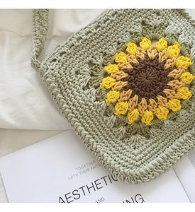 Blingcute | Crochet Sunflower Bags | Handmade Crossbody Bag - Blingcute