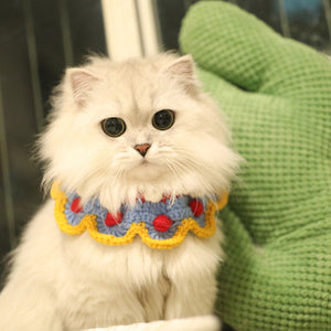 Blingcute | Snow White Cat Pet Knitted Collar | Crochet Pet Collar - Blingcute