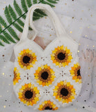 Blingcute | Crochet Sunflower Bag | Crochet Tote Bag - Blingcute