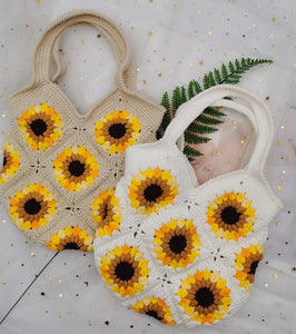 Blingcute | Crochet Sunflower Bag | Crochet Tote Bag - Blingcute