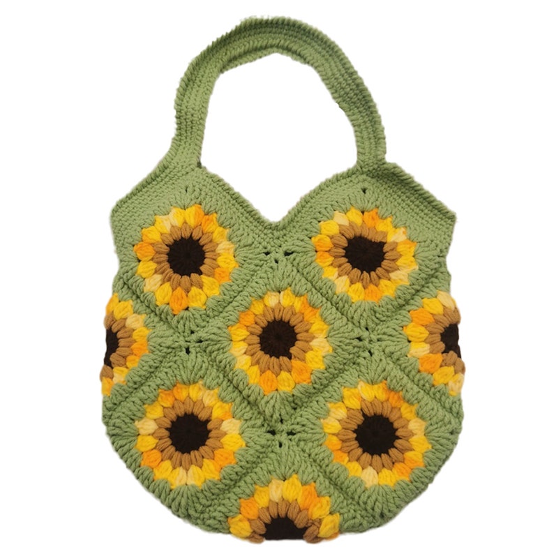 Blingcute | Crochet Sunflower Bag | Crochet Tote Bag - Blingcute