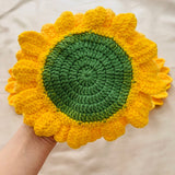 Blingcute | Crochet Sunflower Coaster | Handmade Home Decor - Blingcute
