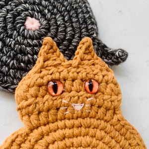 Blingcute | Cat Crochet Coaster | Gift for Cat Lovers - Blingcute