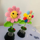 Blingcute | Crochet Smiley Face Sunflower | Dashboard Toys for Cars - Blingcute