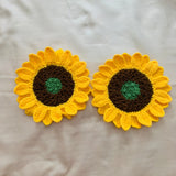 Blingcute | Crochet Sunflower Coaster | Handmade Home Decor - Blingcute
