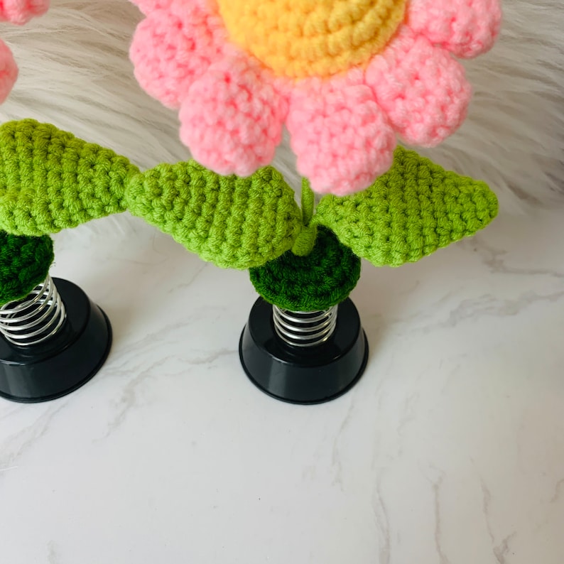 Blingcute | Crochet sunflower Car Accessories | Dashboard Decorations - Blingcute
