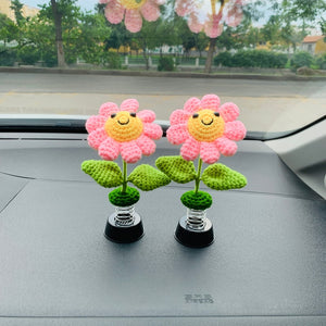 Blingcute | Crochet sunflower Car Accessories | Dashboard Decorations - Blingcute