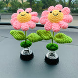 Blingcute | Crochet sunflower Car Accessories | Dashboard Decorations - Blingcute