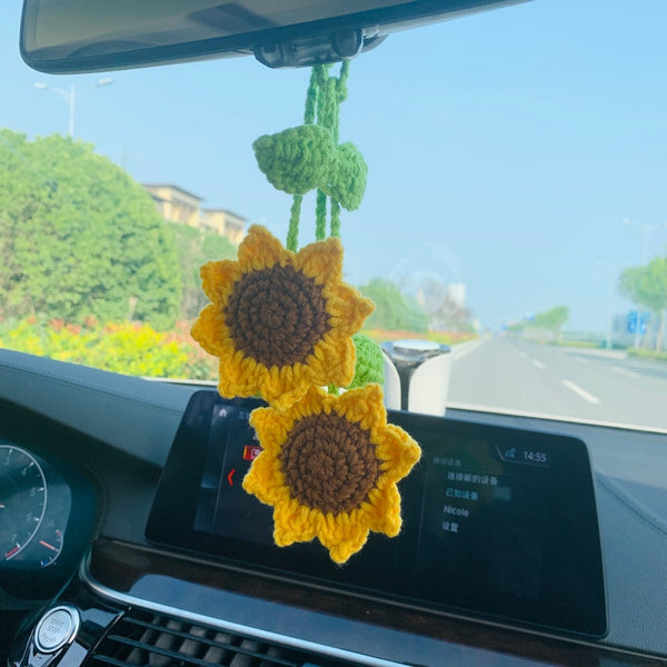Blingcute | 2 pcs sunflower Accessories | Car Mirror Hanging Decor - Blingcute