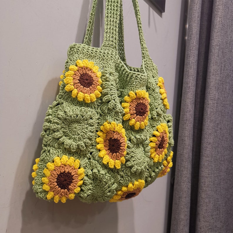 Blingcute | Crochet Sunflower Bag  | Crochet Shoulder Bag - Blingcute