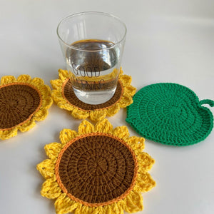 Blingcute | Sunflower Coaster Set of 4 | Handmade Home Decor - Blingcute