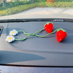 Blingcute | 2 Pcs cute Strawberry Flower | Car Accessories Mirror Hanging - Blingcute