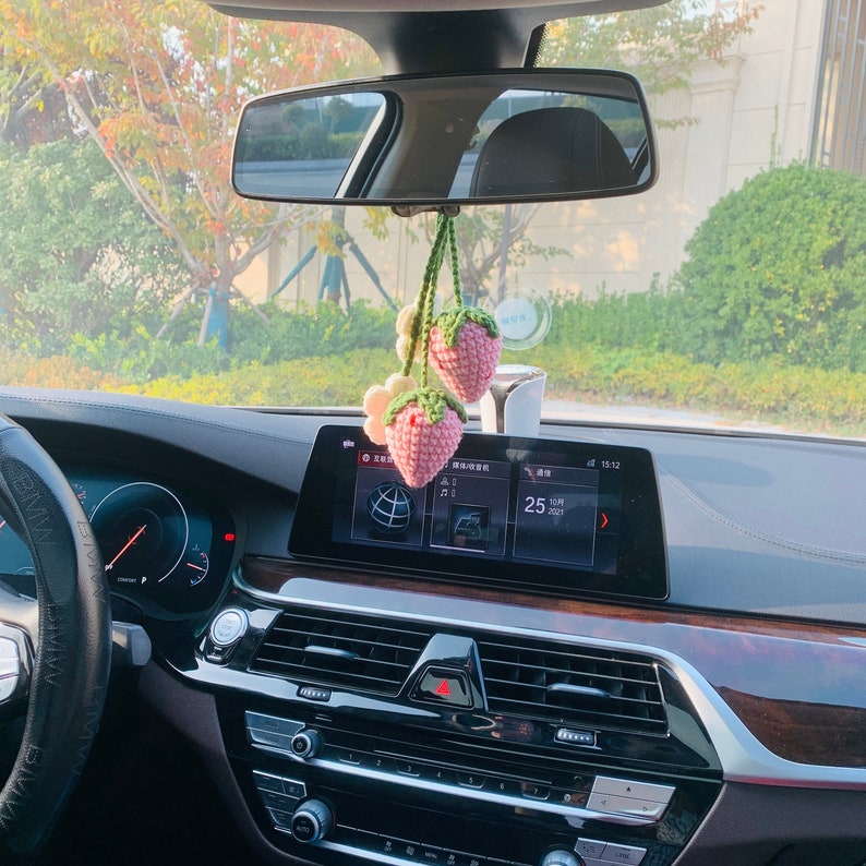 Cute Car Mirror Hanging Lily of the valley Flower Interior Rear View Mirror  Flower Car Accessories