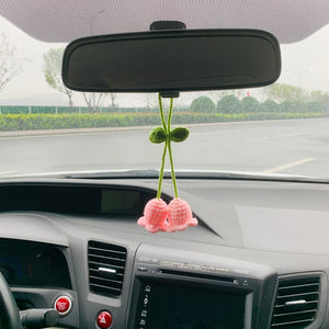 Blingcute | Crochet Lily of the valley Car Mirror Hanging Decor - Blingcute