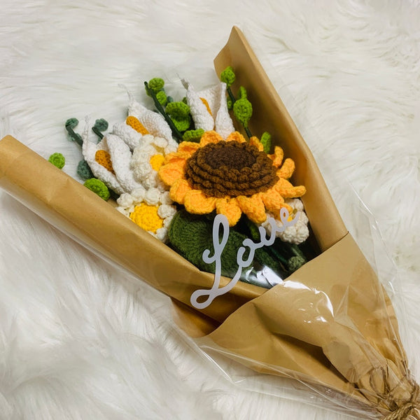 Blingcute | Crochet Sunflowers Eucalyptus Daisy calla Lily Flower - Blingcute