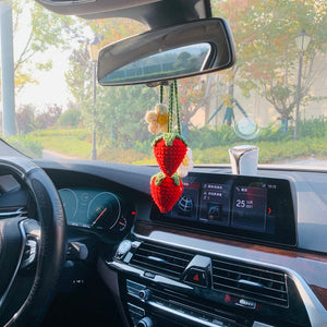 Blingcute | 2 Pcs cute Strawberry Flower | Car Accessories Mirror Hanging - Blingcute