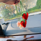 Blingcute | 2 Pcs cute Strawberry Flower | Car Accessories Mirror Hanging - Blingcute