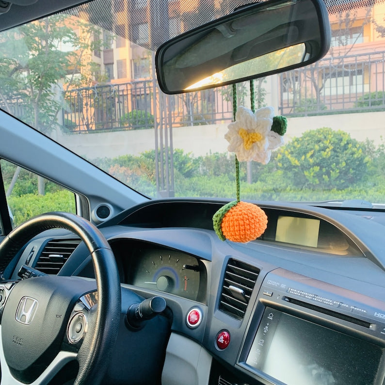 Blingcute | Orange Car Accessories | Car Mirror Hanging Decor - Blingcute
