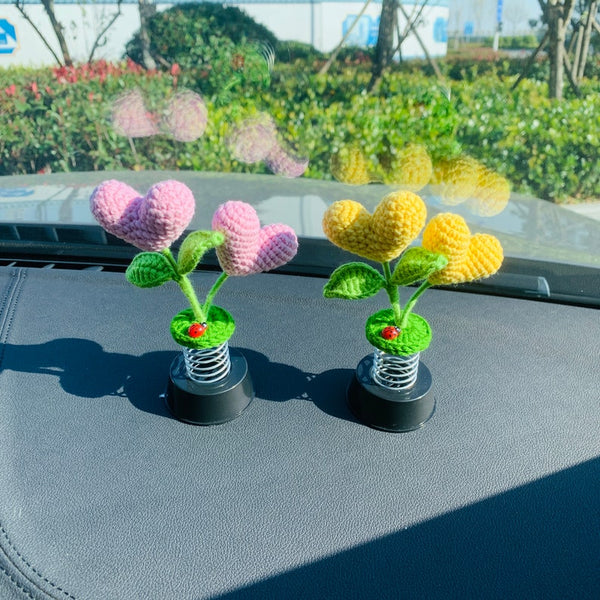 Blingcute | Crochet Cute Heart love | Crochet Car Decor - Blingcute