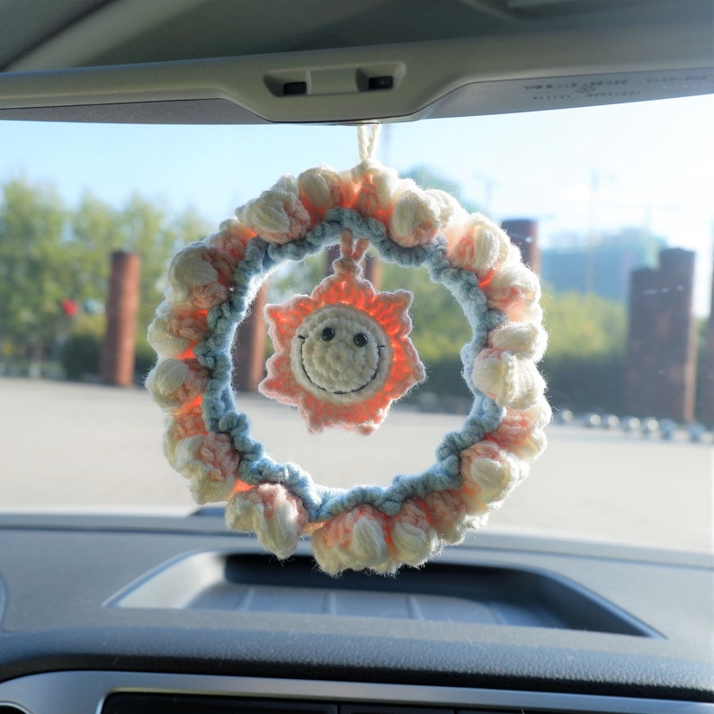 Blingcute | Cute Wreath Car Hanging Mirror Accessories - Blingcute