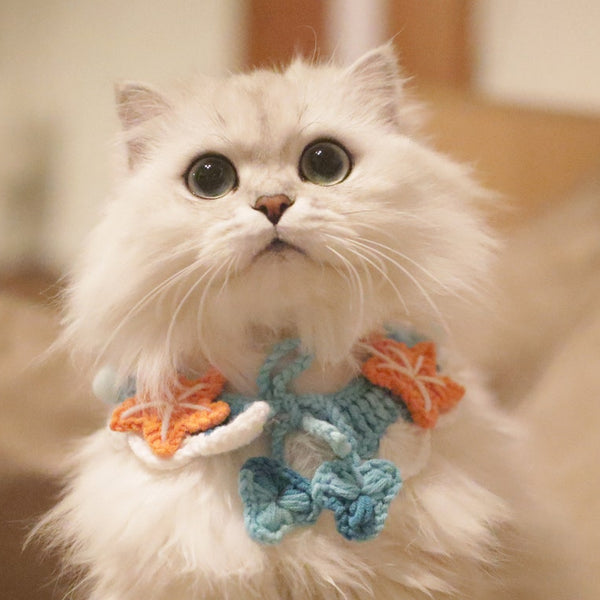 Blingcute | Cat Fish Knit Collar | Crochet Pet Collar - Blingcute