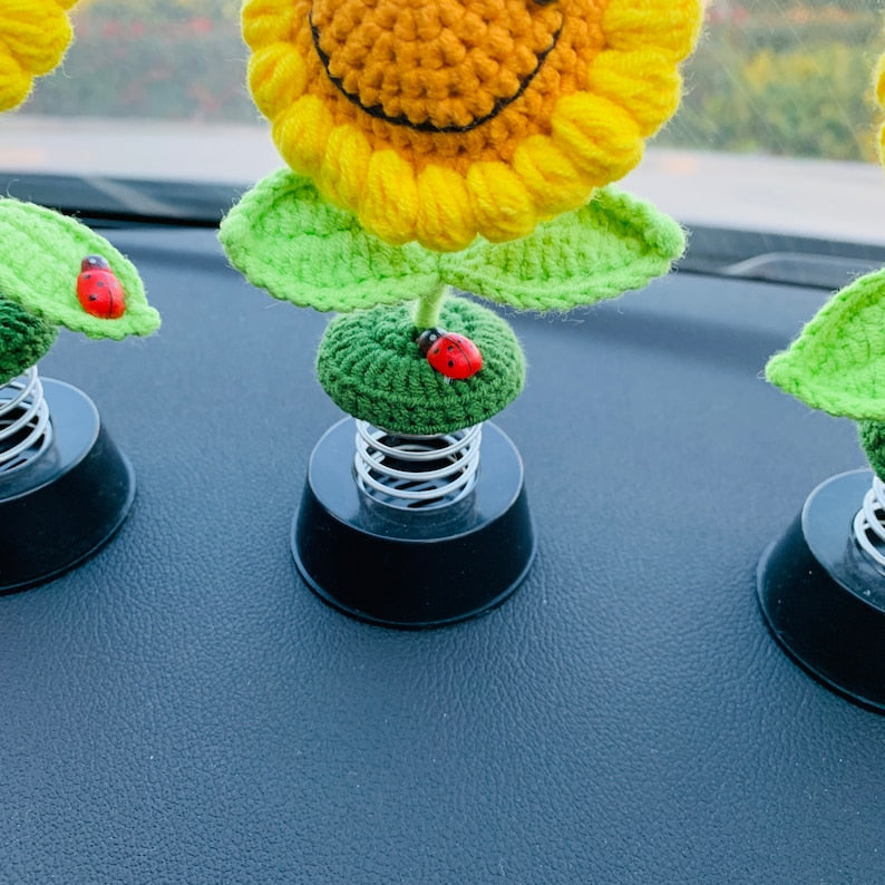 Blingcute | Handmade Crochet sunflower | Car Accessories - Blingcute