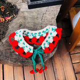 Crochet animal collar, printed crochet necklace, cute flower animal collar, cat gift, cat accessories, cute pet crochet, eco-friendly collar - Blingcute