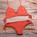 Blingcute | Solid Crochet Bikini | Beach Swimwear  Boho Beach Wear - Blingcute