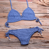 Blingcute | Solid Crochet Bikini | Beach Swimwear  Boho Beach Wear - Blingcute