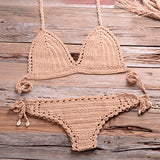 Blingcute | Solid Crochet Bikini | Beach Swimwear  Boho Beach Wear - Blingcute