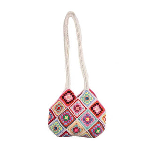 Blingcute | Granny Square Bag | Colorful Flowers Shoulder Bag - Blingcute