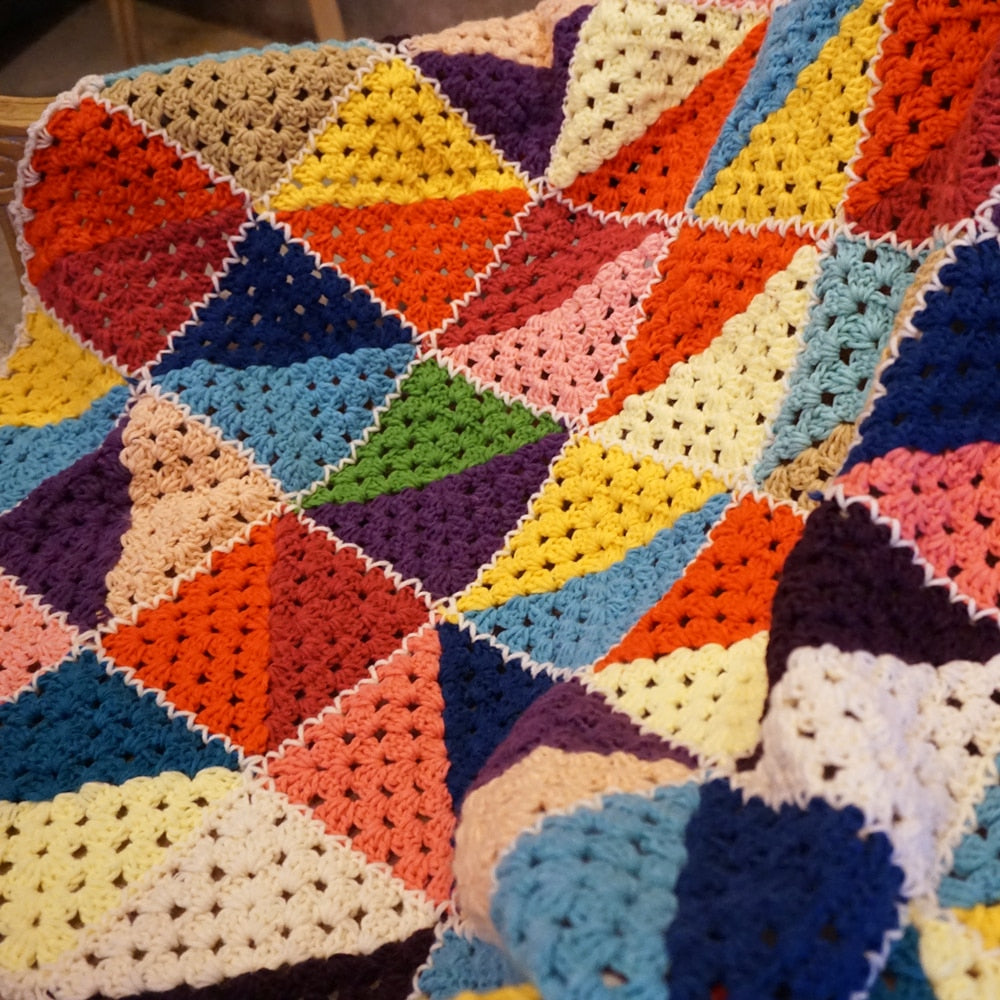 Blingcute | Rainbow Crochet Blanket - Blingcute