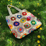 Blingcute | Crochet Tote Bag | Daisy Flowers Bohemia - Blingcute