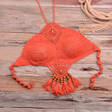 Blingcute | Crochet Bikini | Sexy Halter Tie Knitting Bikini - Blingcute