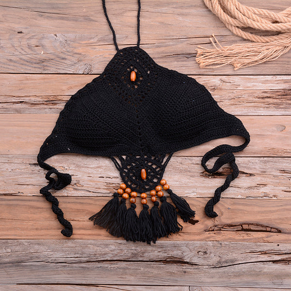 Blingcute | Crochet Bikini | Sexy Halter Tie Knitting Bikini - Blingcute