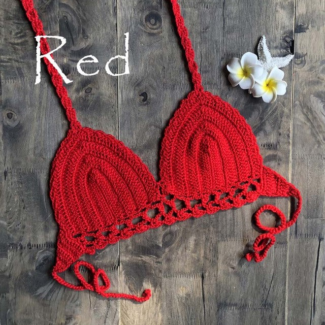 Blingcute | Crochet Bikini Crop Tops | Summer Crochet Swimwear - Blingcute
