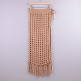 Blingcute | Crochet Cover Up Skirts | Hollow Out Beach Maxi Knit Skirt - Blingcute